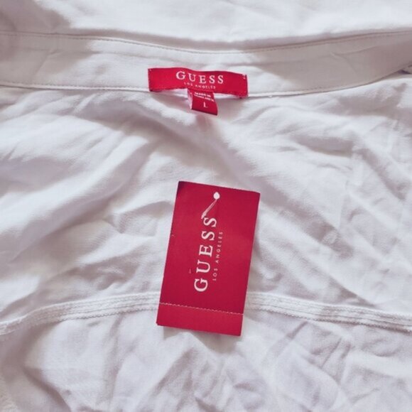 NWT GUESS Los Angeles Challis Shirt Dress - Picture 12 of 15